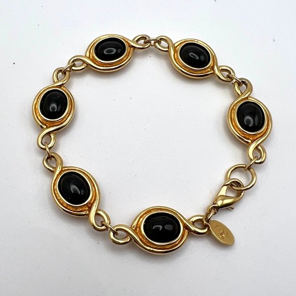 Kenneth Jay Lane KJL Reversible Black White Bracelet - Picture 1 of 5